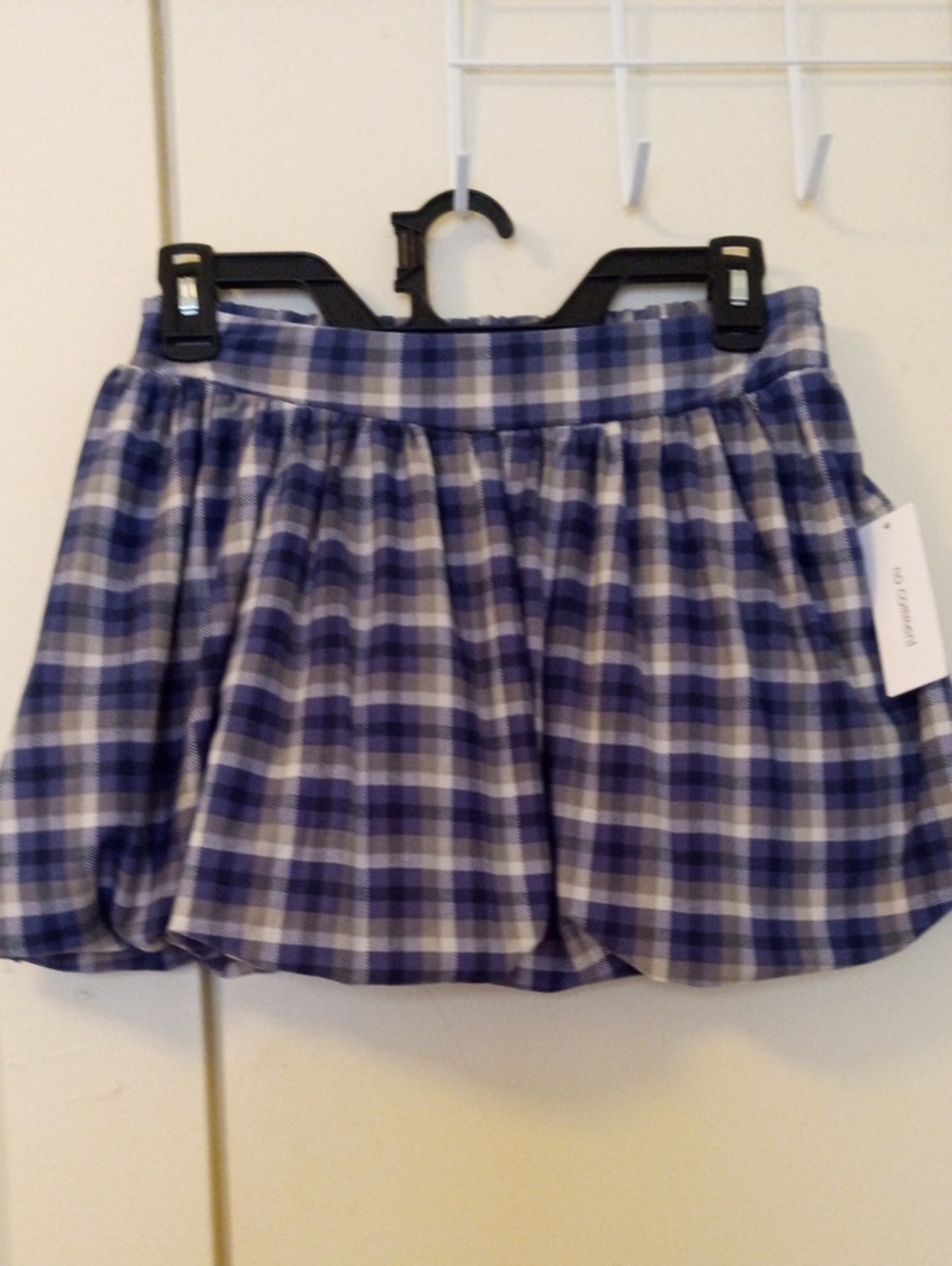 Brand New NO COMMENT Plaid Gathered Bubble Mini Skirt